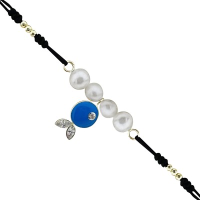 byEdaÇetin - Pearl Detailed Blue Fish Rope Bracelet (1)