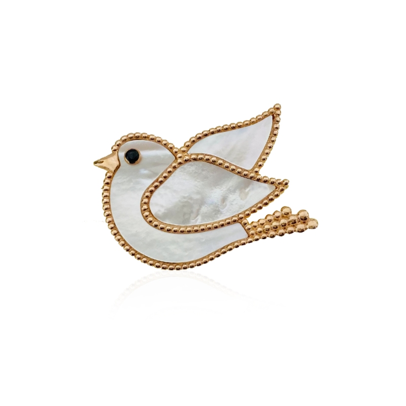 Pearlescent Bird Brooch