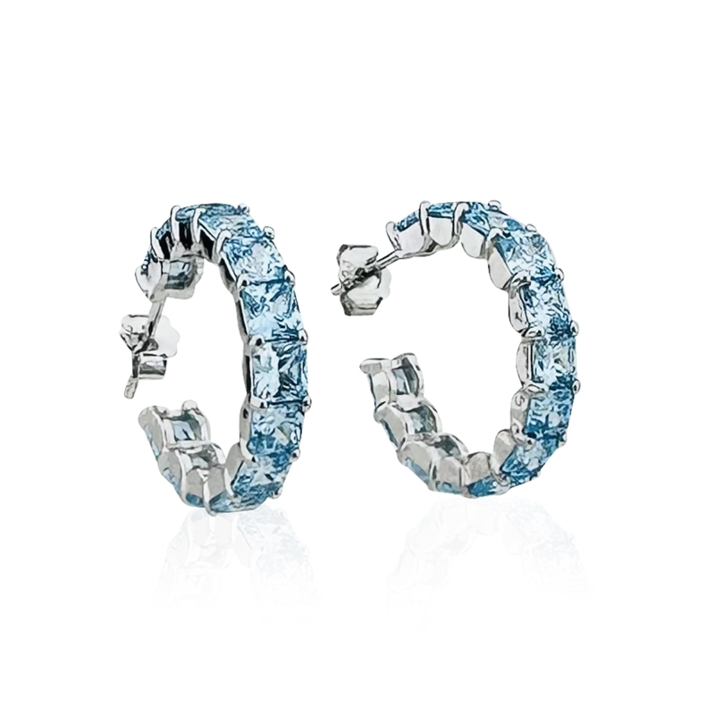 Perla Ice Cut Hoop Earrings - 3