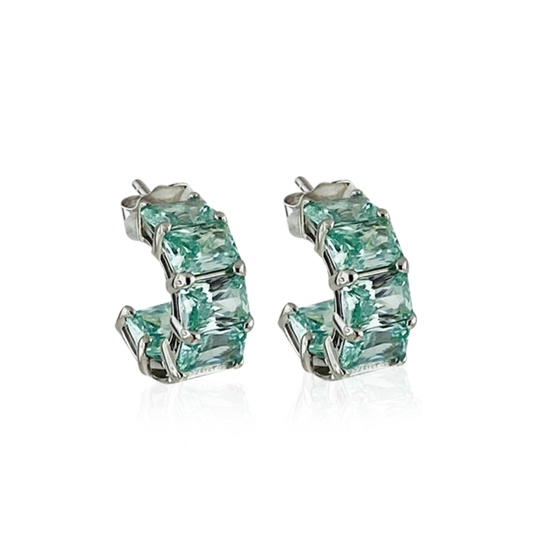 Perla Ice Cut Small Hoop Earrings - 3