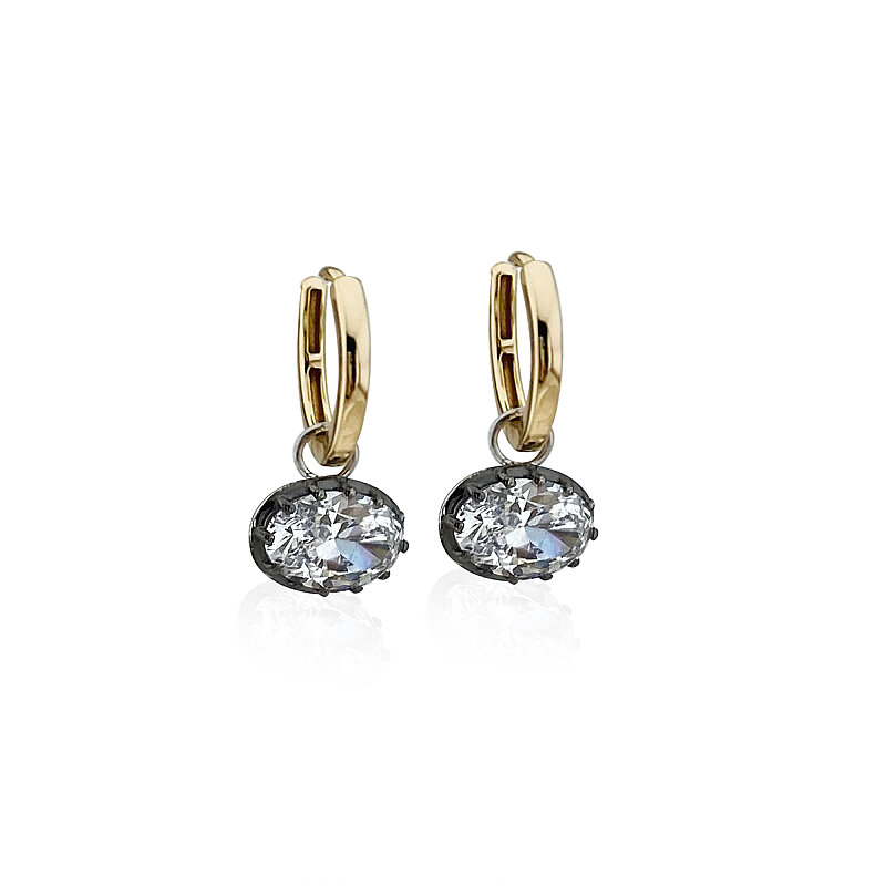 Piana Oval Hoop Earrings - Etched Finish - 1