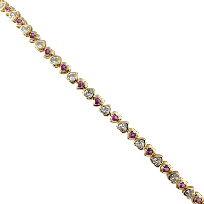 Pink Heart-Shaped Bracelet - 1