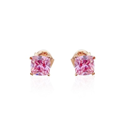 Pink Solitaire Earrings