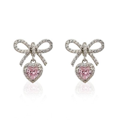 Pinky Heart Earrings - Thumbnail