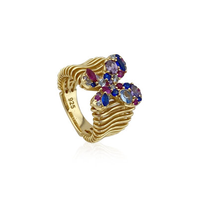 Pure Selection Colorful Butterfly Ring - by Eda Çetin