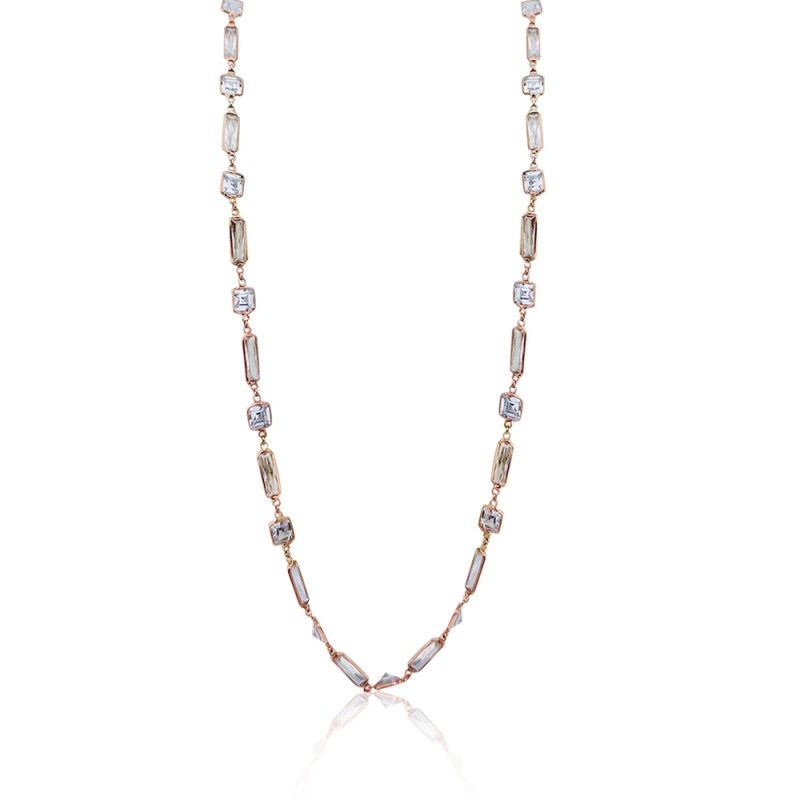 Rectangular Stone Long Necklace - 2