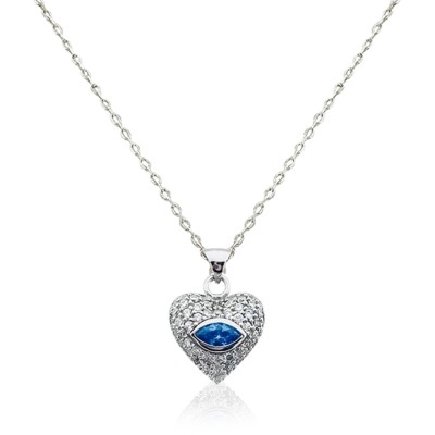 Rita Heart Necklace - Blue - Thumbnail