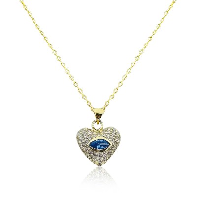 Rita Heart Necklace - Blue - Thumbnail