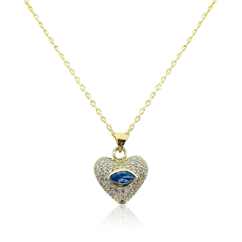 Rita Heart Necklace - Blue