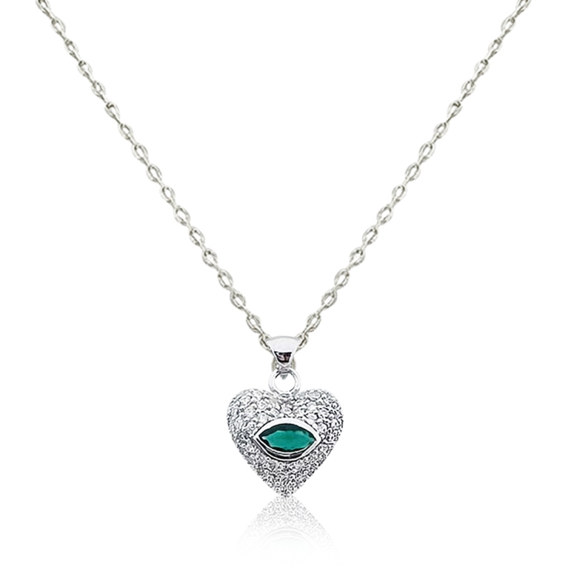 Rita Heart Necklace - Green