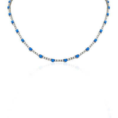 Riu Turquoise Detail Waterway Necklace - by Eda Çetin
