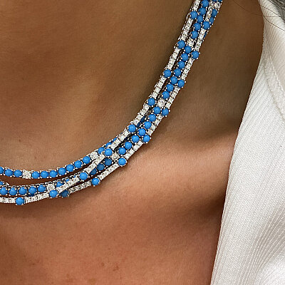 Riu Turquoise Waterway Necklace - 2.5 mm - by Eda Çetin