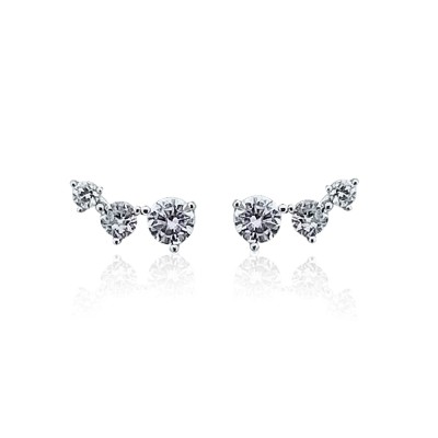 byEdaÇetin - Row of Three Stone Mini Earrings