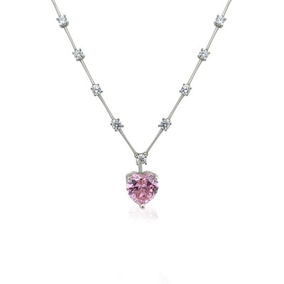  Row Stone Heart Necklace