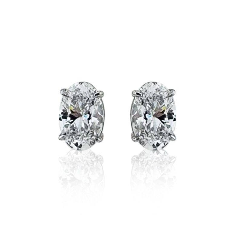 Royal Cut Oval Cut Earrings - 1