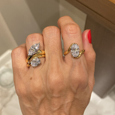 Royal Cut Oval Kesim Yüzük - Twist - by Eda Çetin