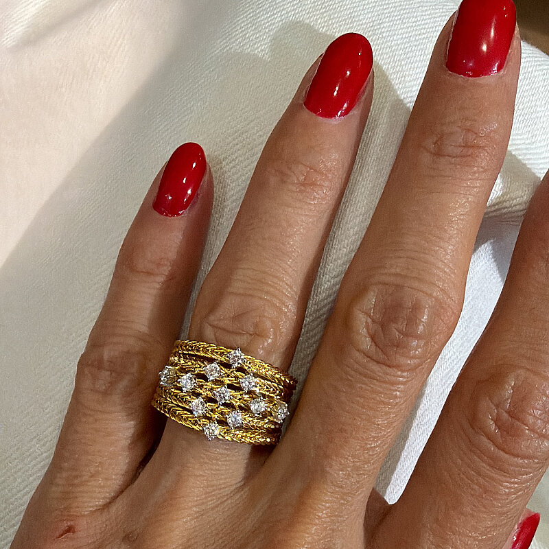 Royal Cute Row-Stone Ring - 1