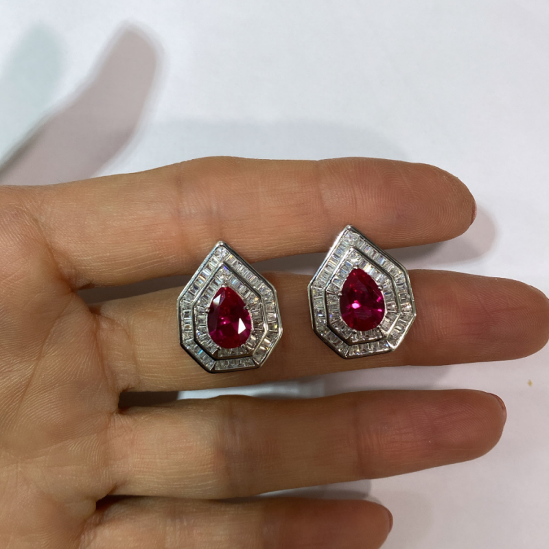 Royal Ruby Cup Earrings - 2