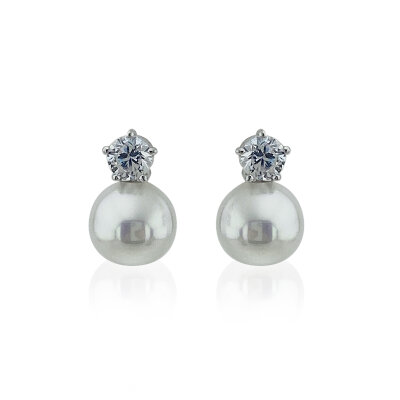 Roza Pearl Earrings - Solitaire - by Eda Çetin