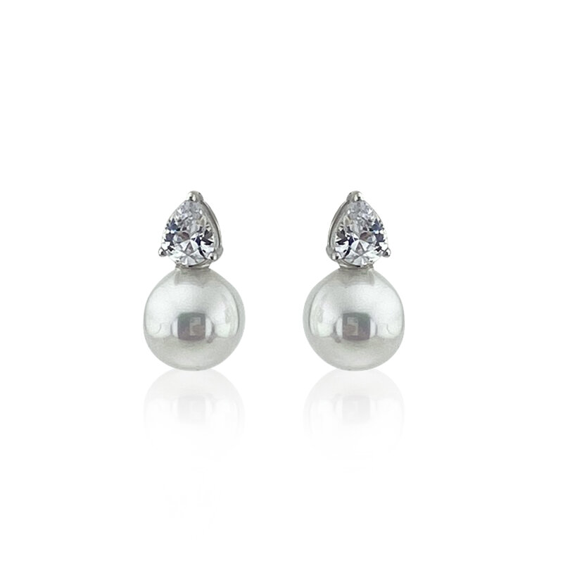 Roza Pearl Earrings - Teardrop - 1