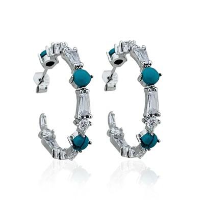Rudi Turquoise Hoop Earrings - by Eda Çetin