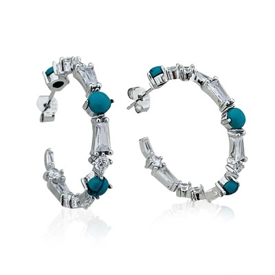 Rudi Turquoise Hoop Earrings - by Eda Çetin