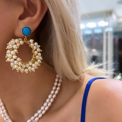 Samos Pearl Earrings - Thumbnail