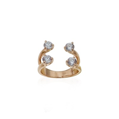 Self Double Solitaire Ring - Thumbnail