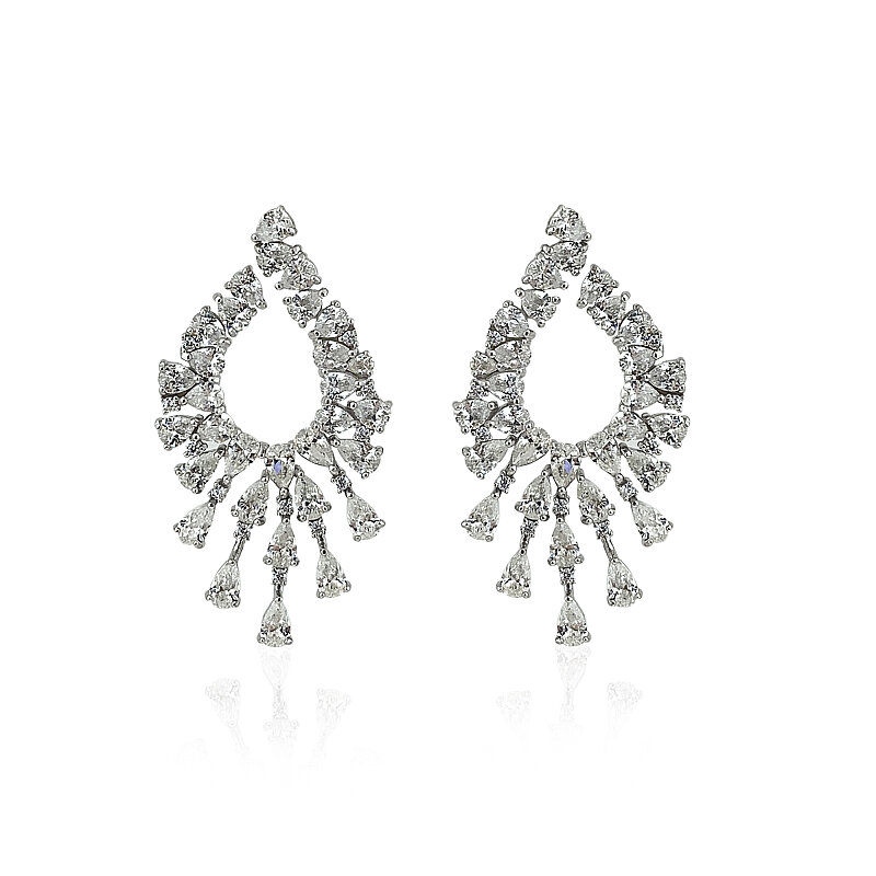 Semi-Moissanite Stone Earrings - 1