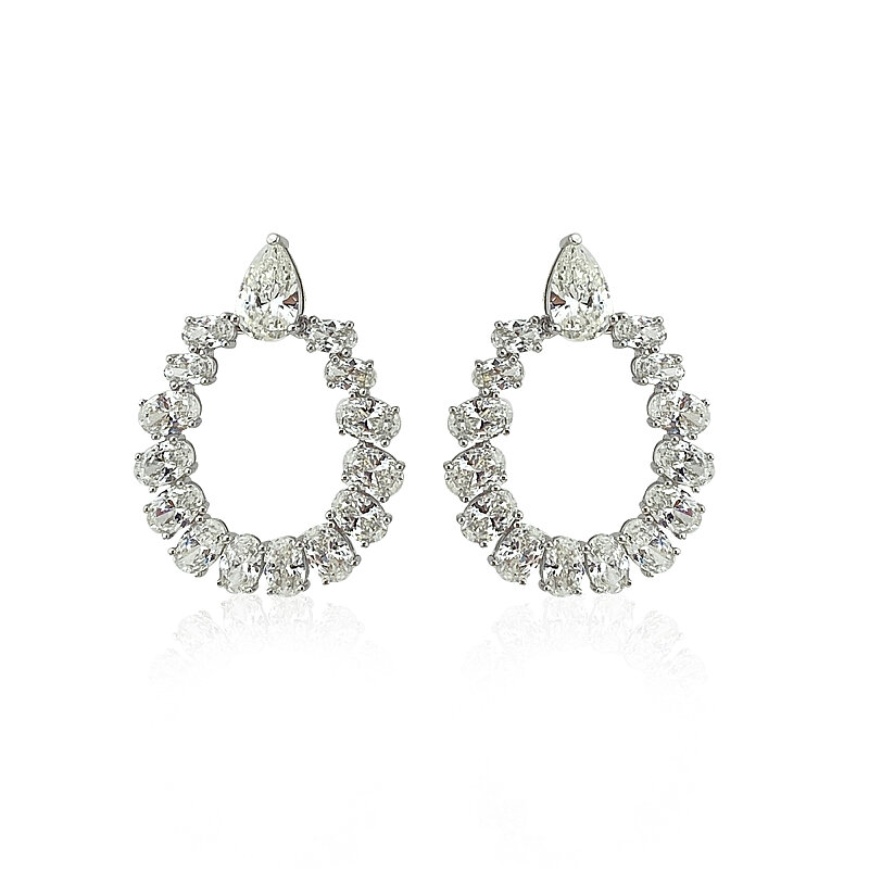 Semi Ru Moissanite Stone Earrings - 1
