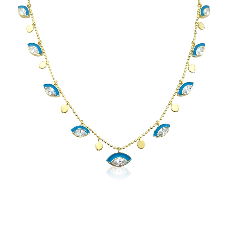 Sequenced Enamel Eye Necklace