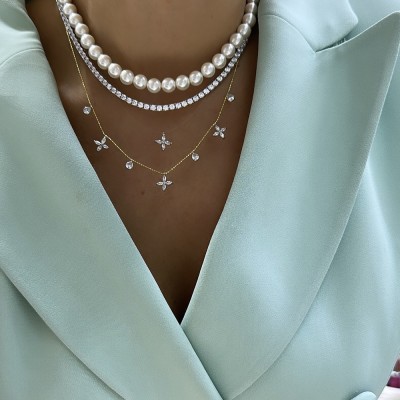 Sequential Mude Marquise Necklace - Two Colors - Thumbnail