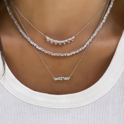 byEdaÇetin - Sequined Baguette Cut Necklace (1)