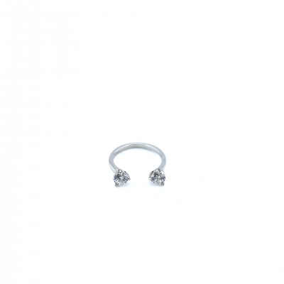 by Eda Çetin - Silver Color Single Stone Form Joint Ring