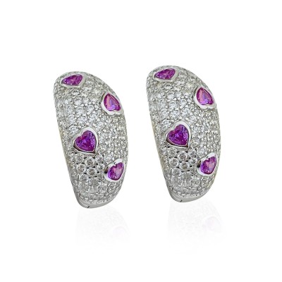 Silvia Heart Detail Earrings - Thumbnail