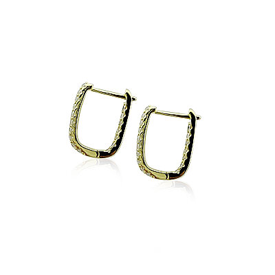 Slim Basic Stone-Embellished Hoop Earrings - Small Size - by Eda Çetin