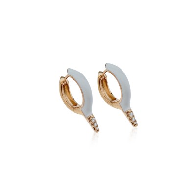 Small Size Bell Earrings-White - Thumbnail