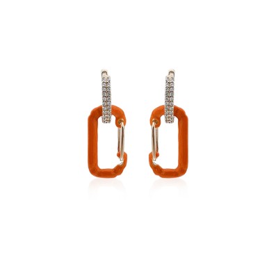 byEdaÇetin - Small Size Neon Lock Earrings (1)