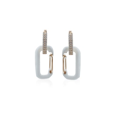 Small Size Neon Lock Earrings - Thumbnail