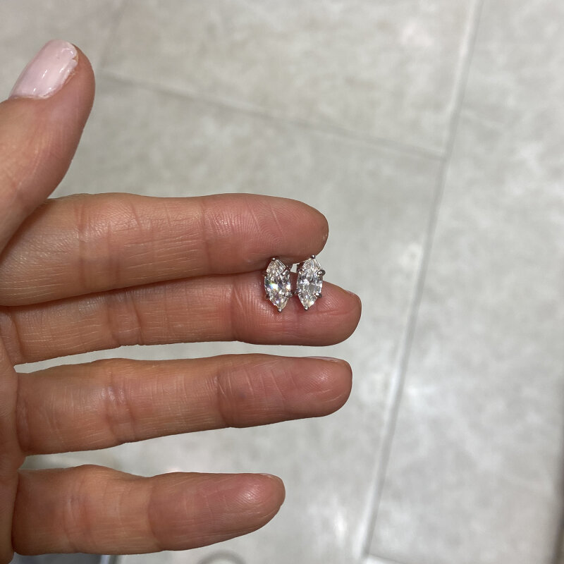 Solene Moissanite Marquise Earrings - Mini - 3