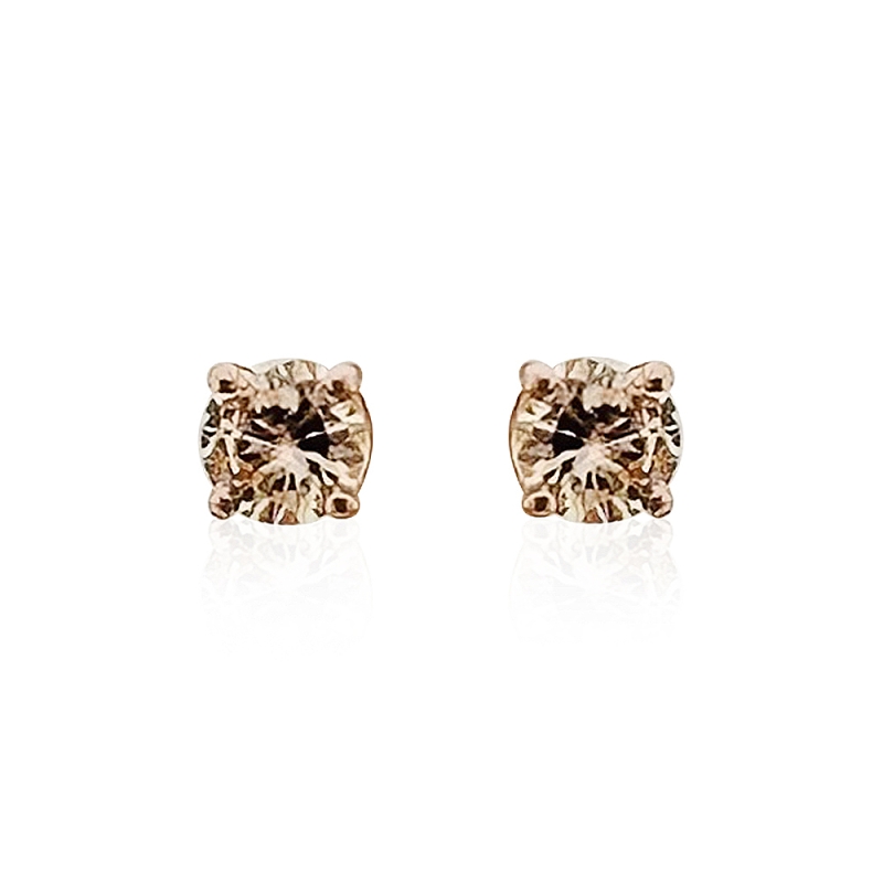 Solitaire Champange Earrings -0.84 Carat