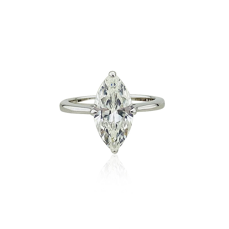 Solitaire Marquise Moissanite Ring - 2