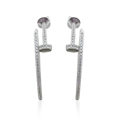 byEdaÇetin - Stone Stud Hoop Earrings (1)
