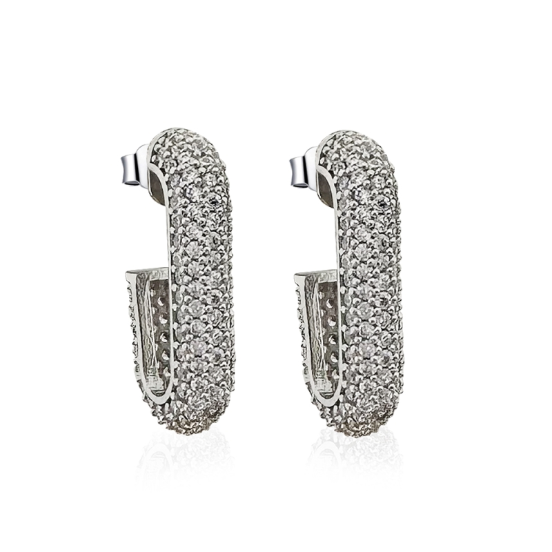 Stone U Earrings - 2 Cm