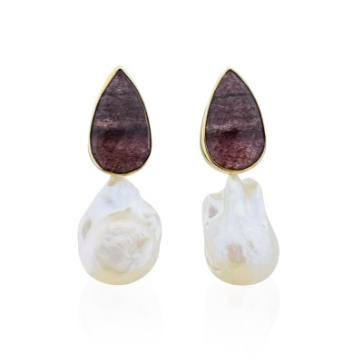 byEdaÇetin - Strawberry Drop Quartz Collection Earrings