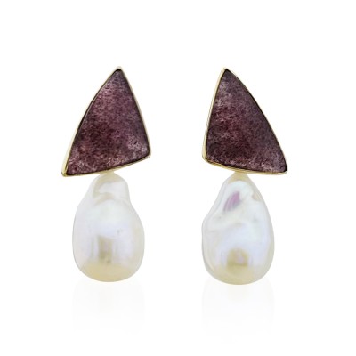 byEdaÇetin - Strawberry Triangle Quartz Collection Earring