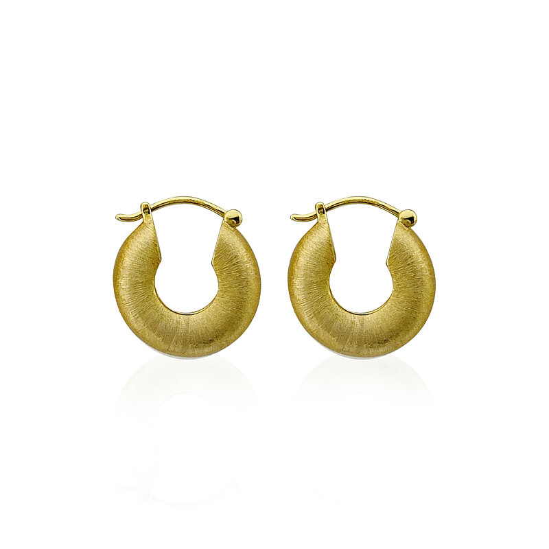 Textured Italian Hoop Earrings - Small Size - 1