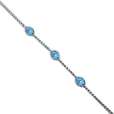 by Eda Çetin - Thin Mounted Glass Eye Bracelet - Triple
