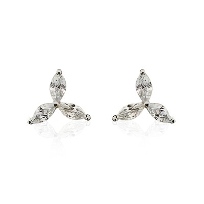 Three Branch Marquise Earrings - Thumbnail