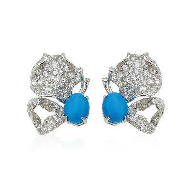 Turquoise Butterfly Earrings - by Eda Çetin